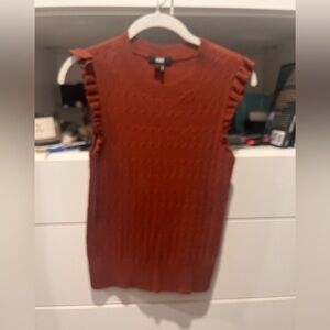 PAIGE Pecan Knit Top with Ruffle Accents size M